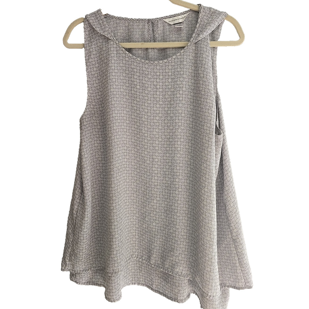 Christopher & Banks Tan Geometric Sleeveless Casual Tank Top Womans Size XL